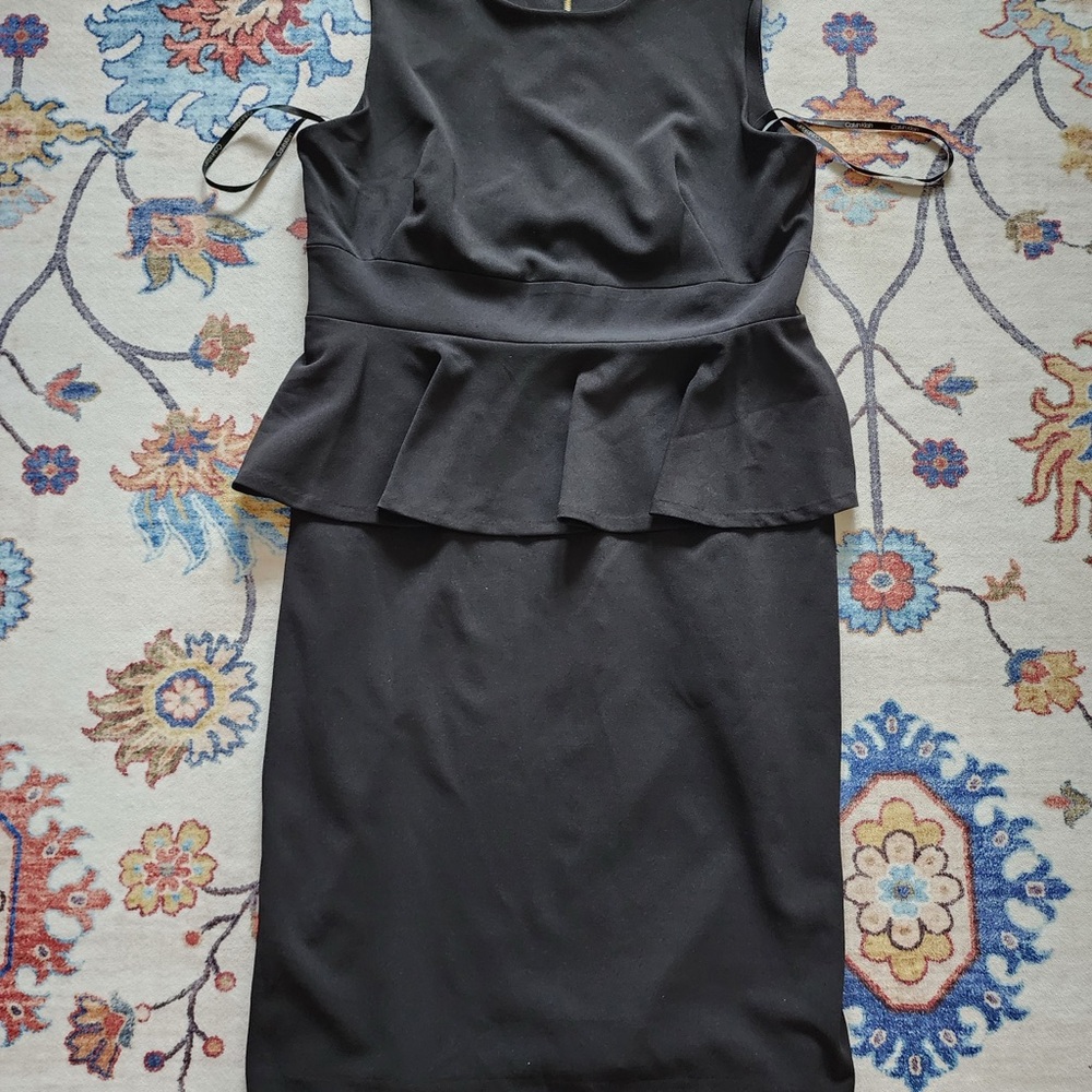 Women’s Calvin Klein black cocktail dress size 12 sleeveless knee length NWT